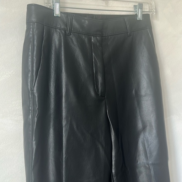 Babaton Aritzia Melina Pants Size 10 faux vegan leather black straight high rise - Picture 3 of 11